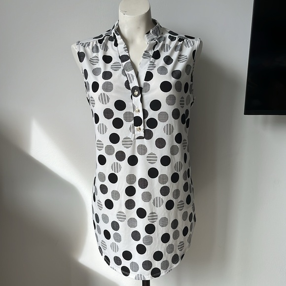 Perception Black and White Polkadot Top - Picture 2 of 2